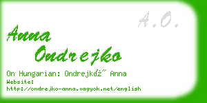 anna ondrejko business card